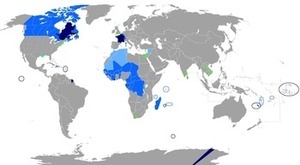 Francophone Weltkarte