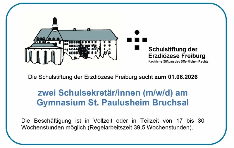 Hausmeister/in (m/w/d)  f�r das Gymnasium St. Paulusheim in Bruchsal